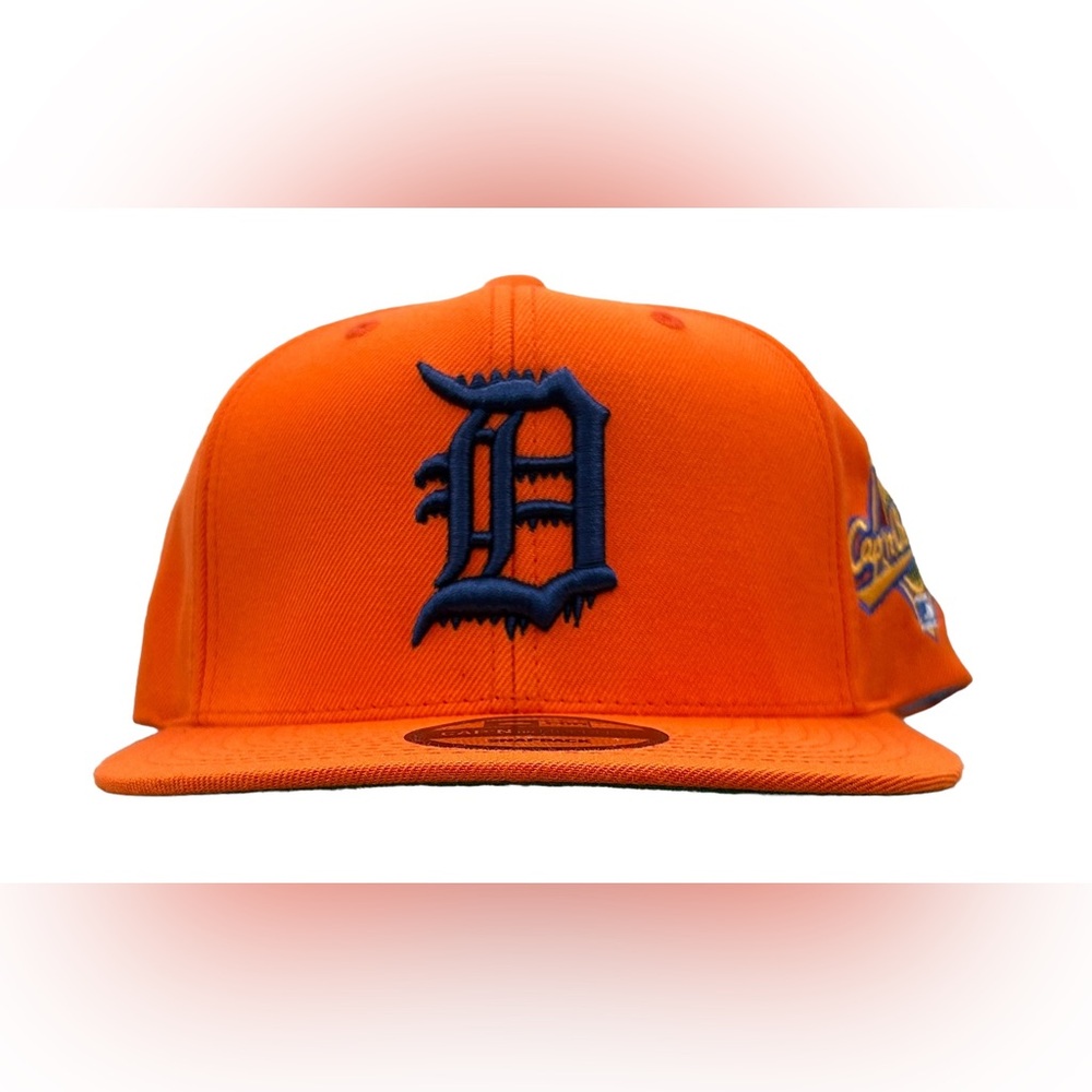 New Detroit Tigers Capn On Melrose Orange SnapBack Hat Flat Brim Cap Green UV - Picture 6 of 6